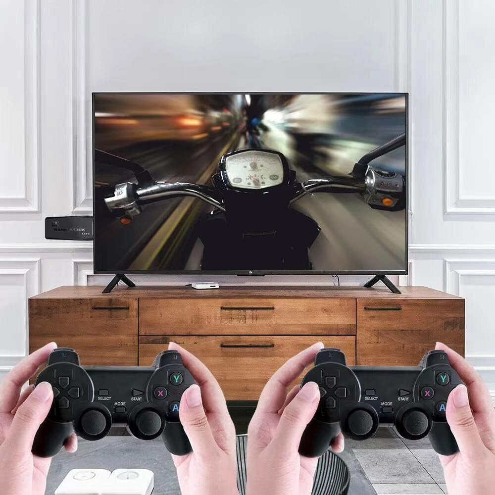 128G 10000+ 4K HDMI TV Video Game Stick Retro Gaming Console W/ 2 Remote Controller